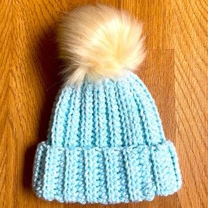 Newborn handmade crochet winter hat with Pom